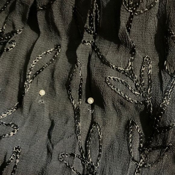 90’s ESPRIT Goth High Waist Embroidered Lace Pleated Button Down Mini Skirt - Picture 9 of 9